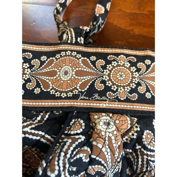 Vera Bradley Retired Cafe Latte Quilted Pattern Purse Handbag Paisley Brown - Picture 6 of 11